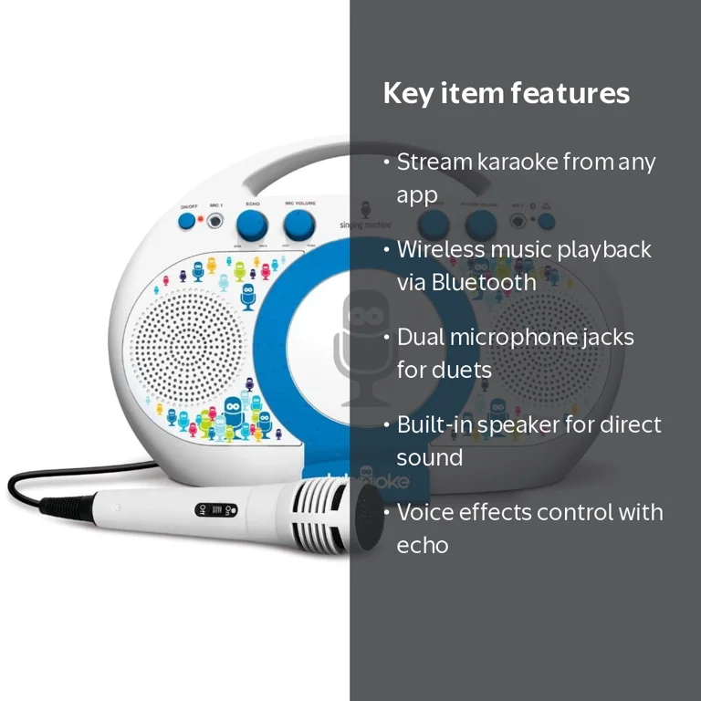 Singing Machine Tabeoke ISM398 Portable Bluetooth Karaoke System