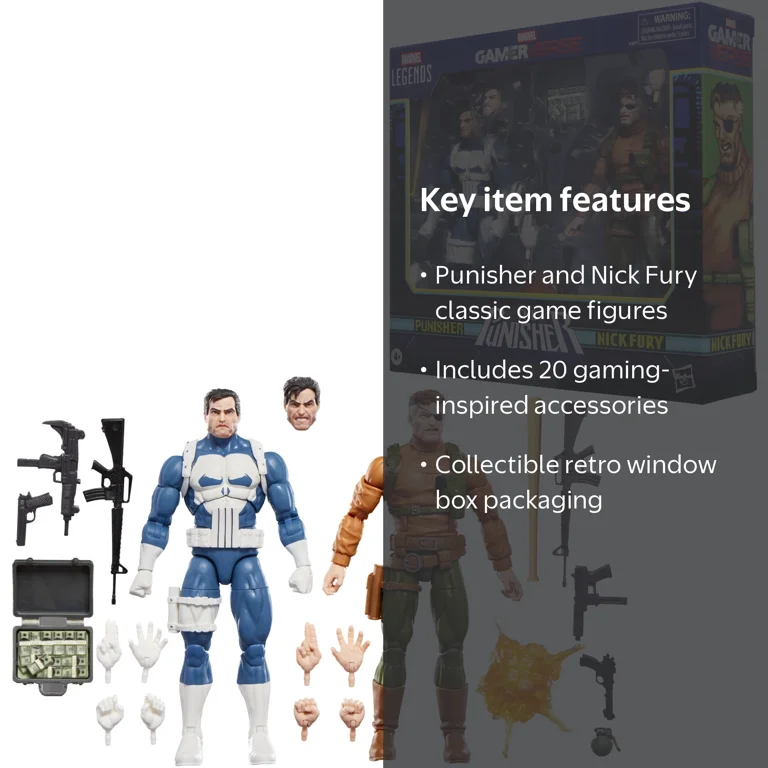 Marvel, Action Figures, Gamerverse Punisher and Nick Fury, 6-inch