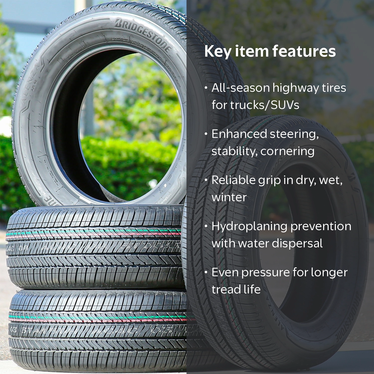 Bridgestone Alenza A/S 02 All Season Tires, Set of 4, 275/60R20