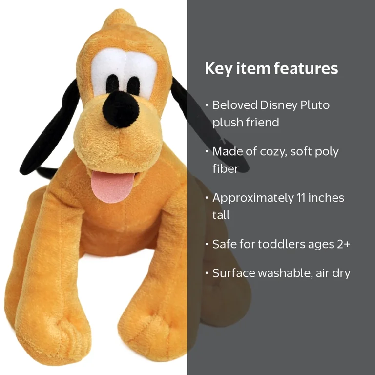 Disney, Pluto Plush Doll, 11 Inches, Yellow poly fiber - Walmart.com