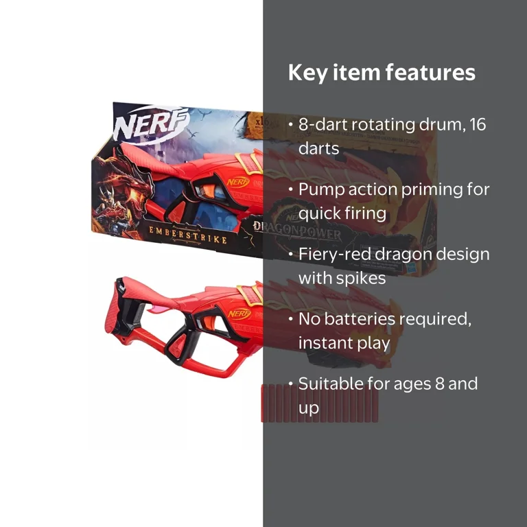 NERF Dragon Fire Style Emberstrike Blaster - DragonPower Adventure