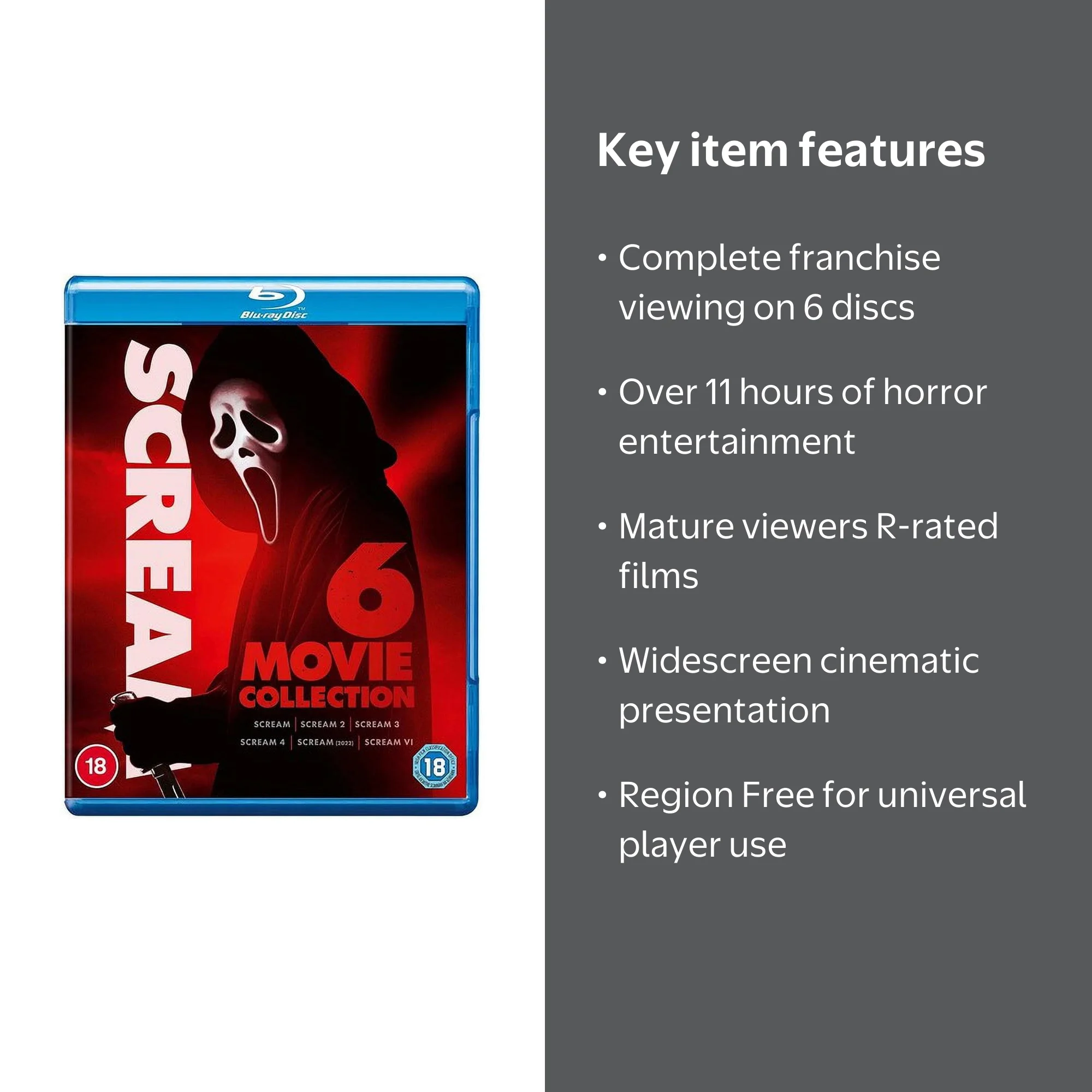 Paramount Scream 6-Movie Collection, Horror Blu-ray Set - Walmart.com