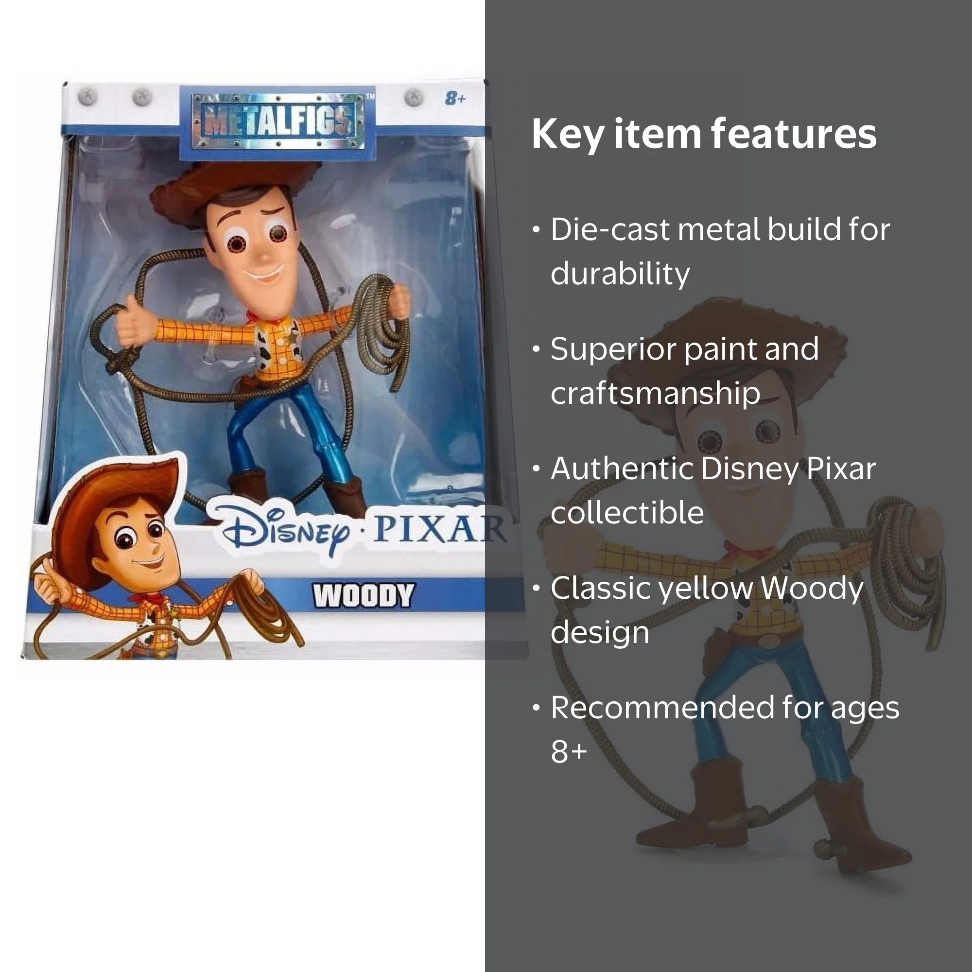 Jada Toys Metals 98346 Disney Pixar Toy Story Woody with Lasso Die