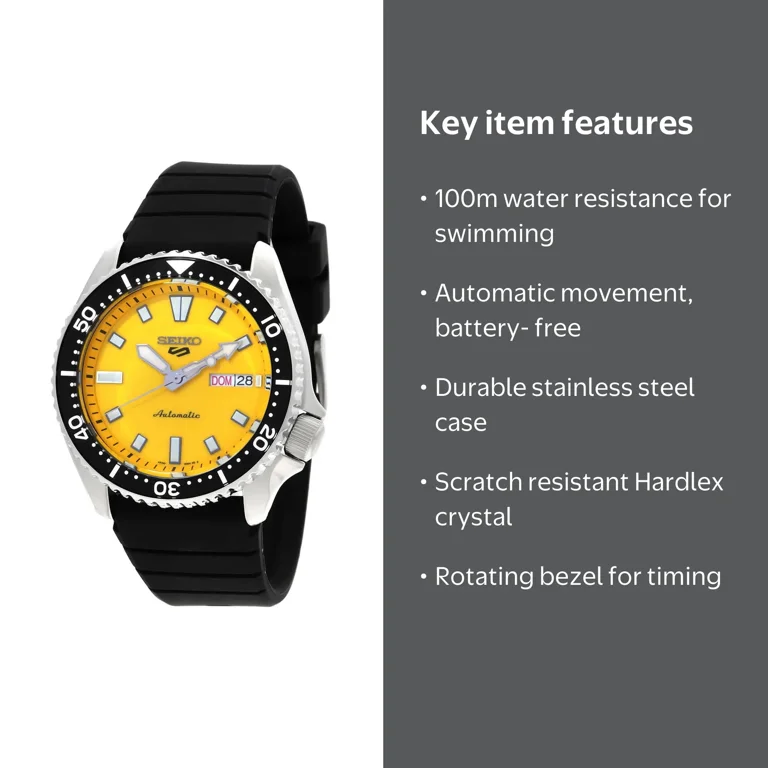 Seiko 5 Sports Automatic Yellow Dial Men's Watch SRPL87K1
