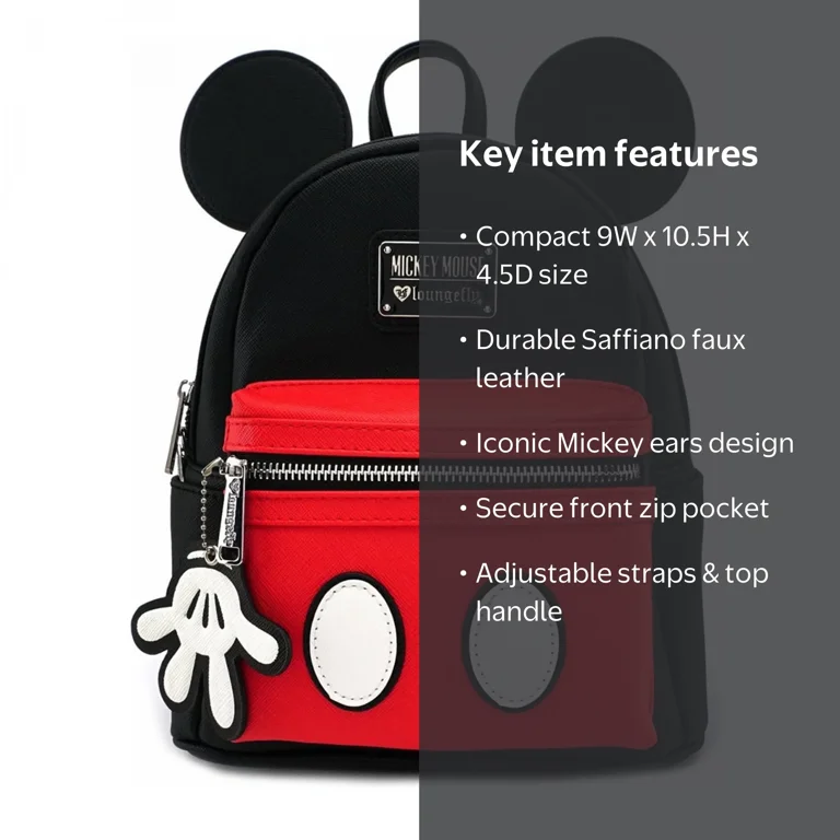black disney loungefly mini backpack Mickey Constellation AOP Glow in the Dark Exclusive! Bag has adjustable shoulder straps and gunmetal Disney Loungefly Darth Vader Light-up