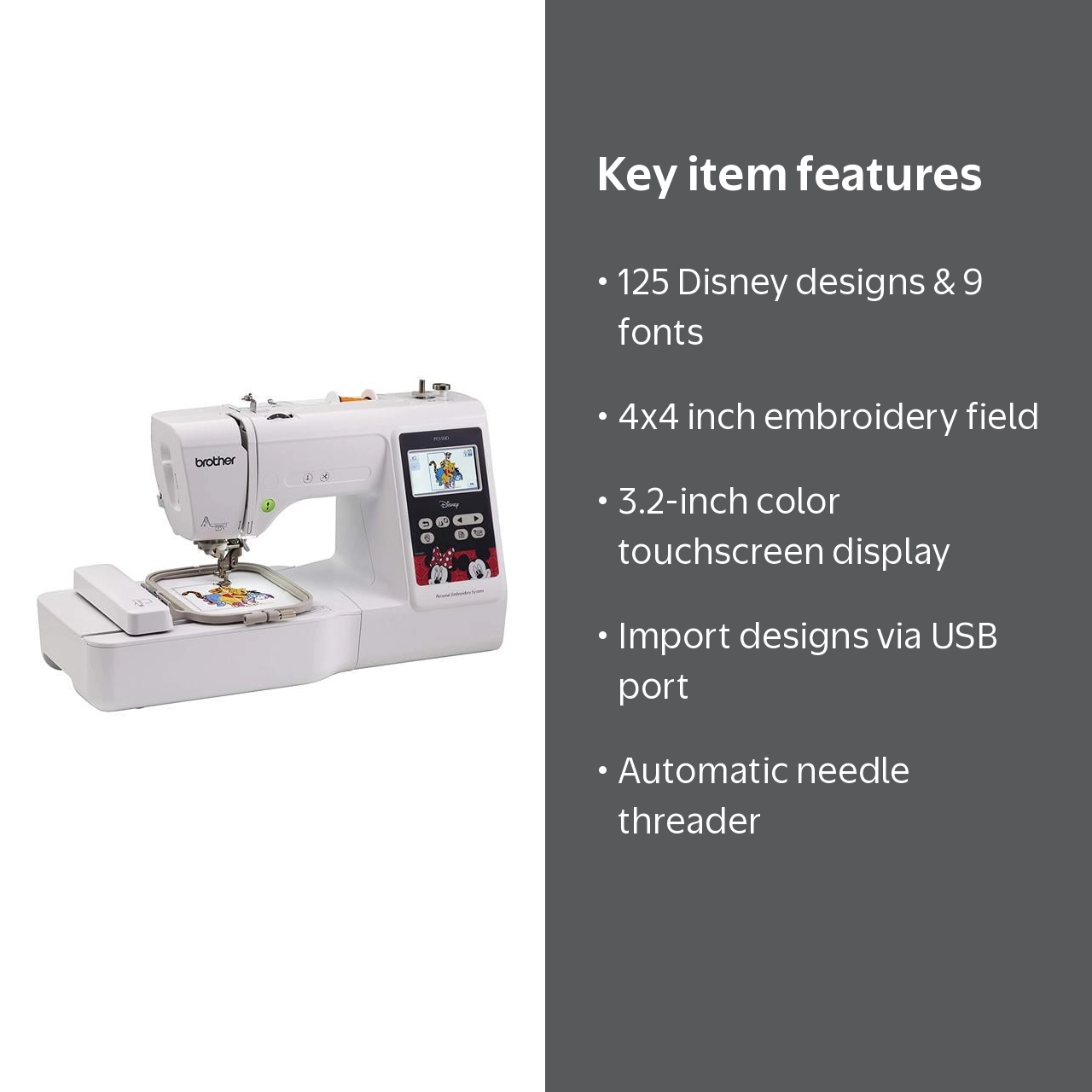 Brother Disney PE550D Beginner's Digital Embroidery Machine, 4x4