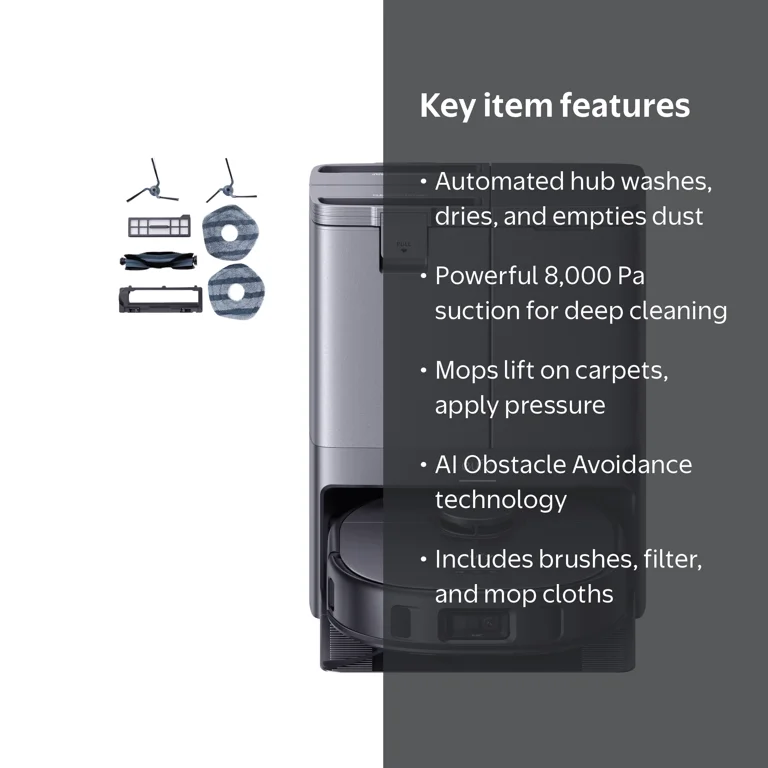 eufy, Omni Robot Vacuum and Mop X10 Pro Combo, 8,000 Pa Suction