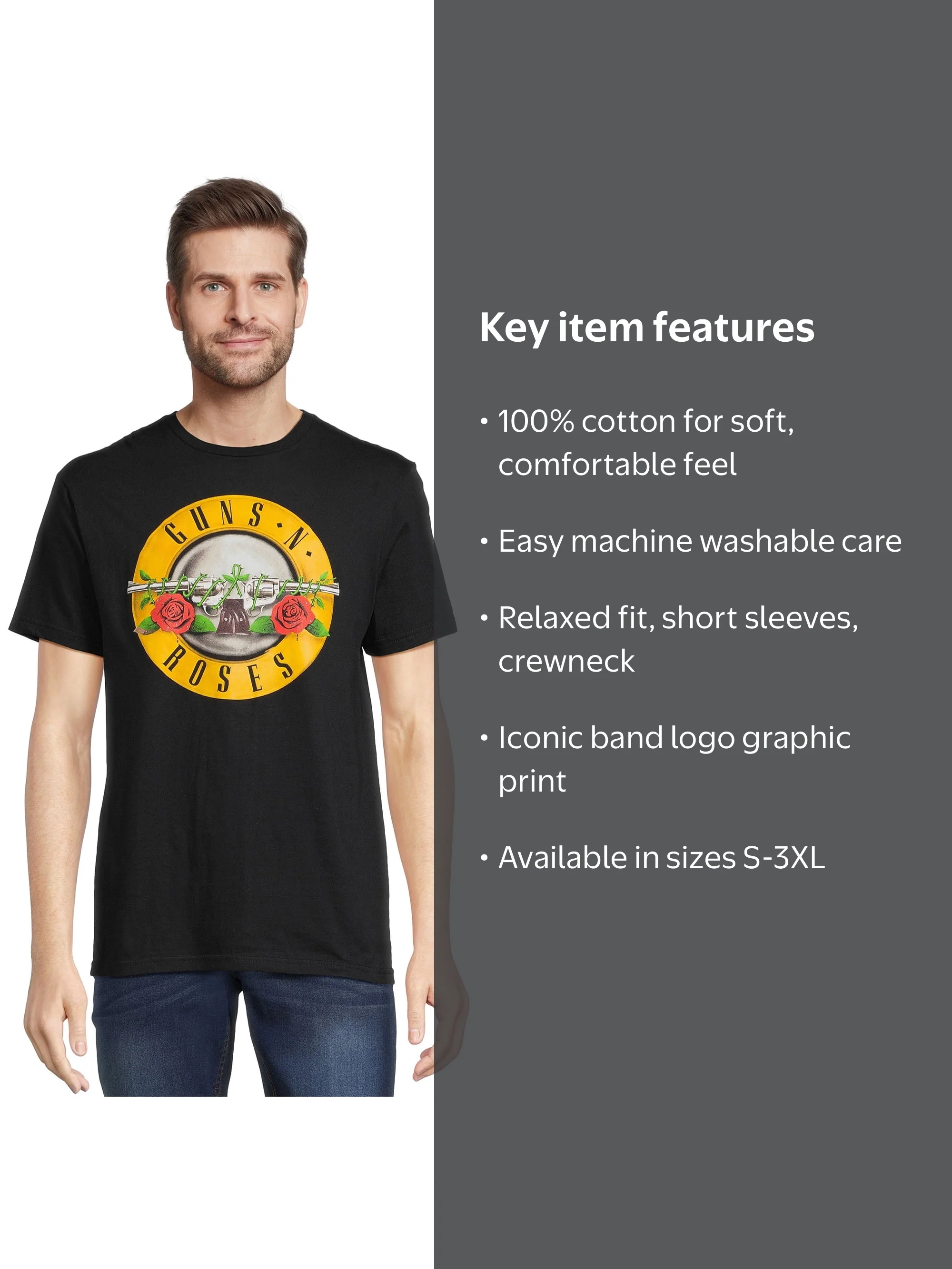 Guns N' Roses Icon Men's & Big Men's Graphic Tee with Short
