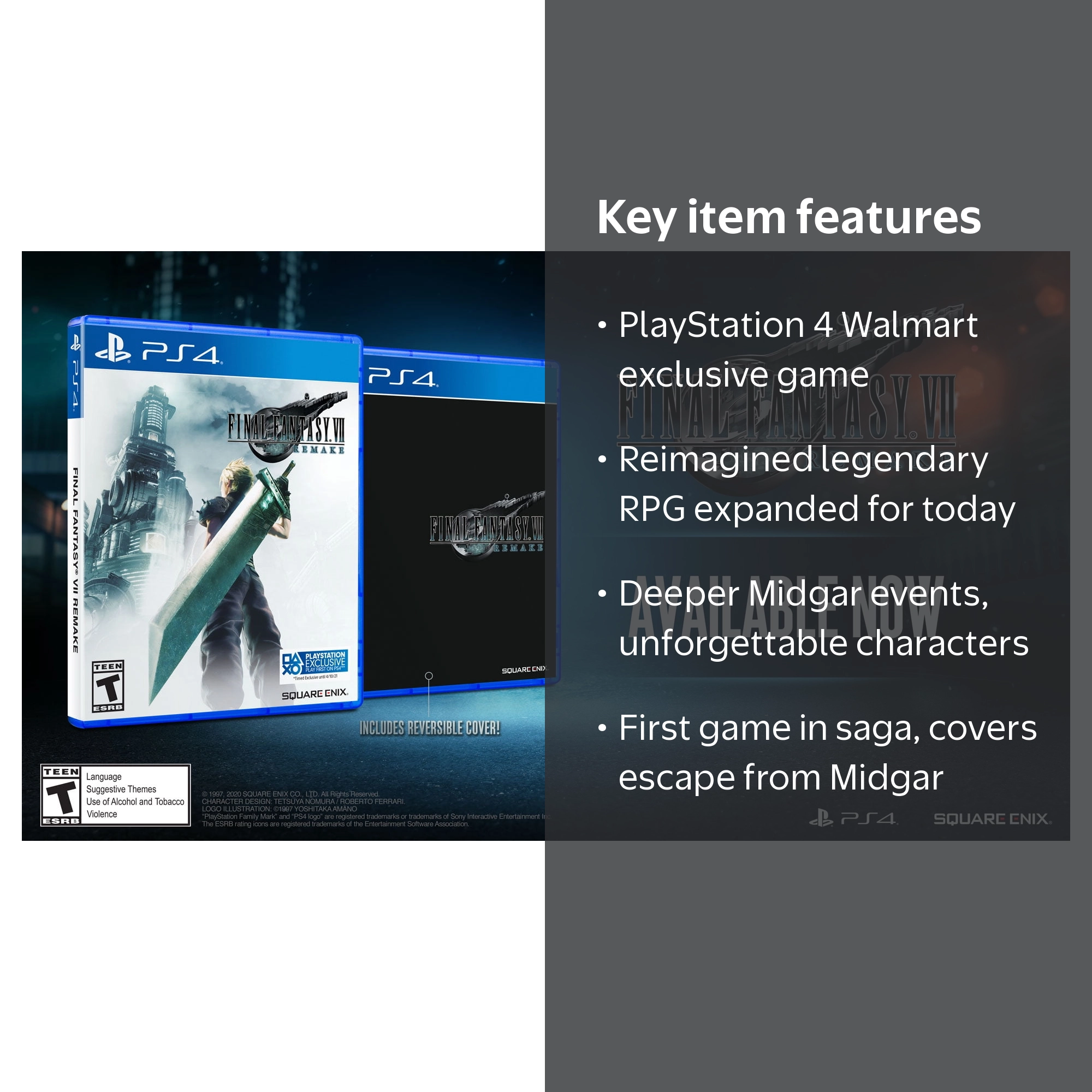 Pre-Owned Walmart Exclusive: Final Fantasy VII Remake, Square Enix