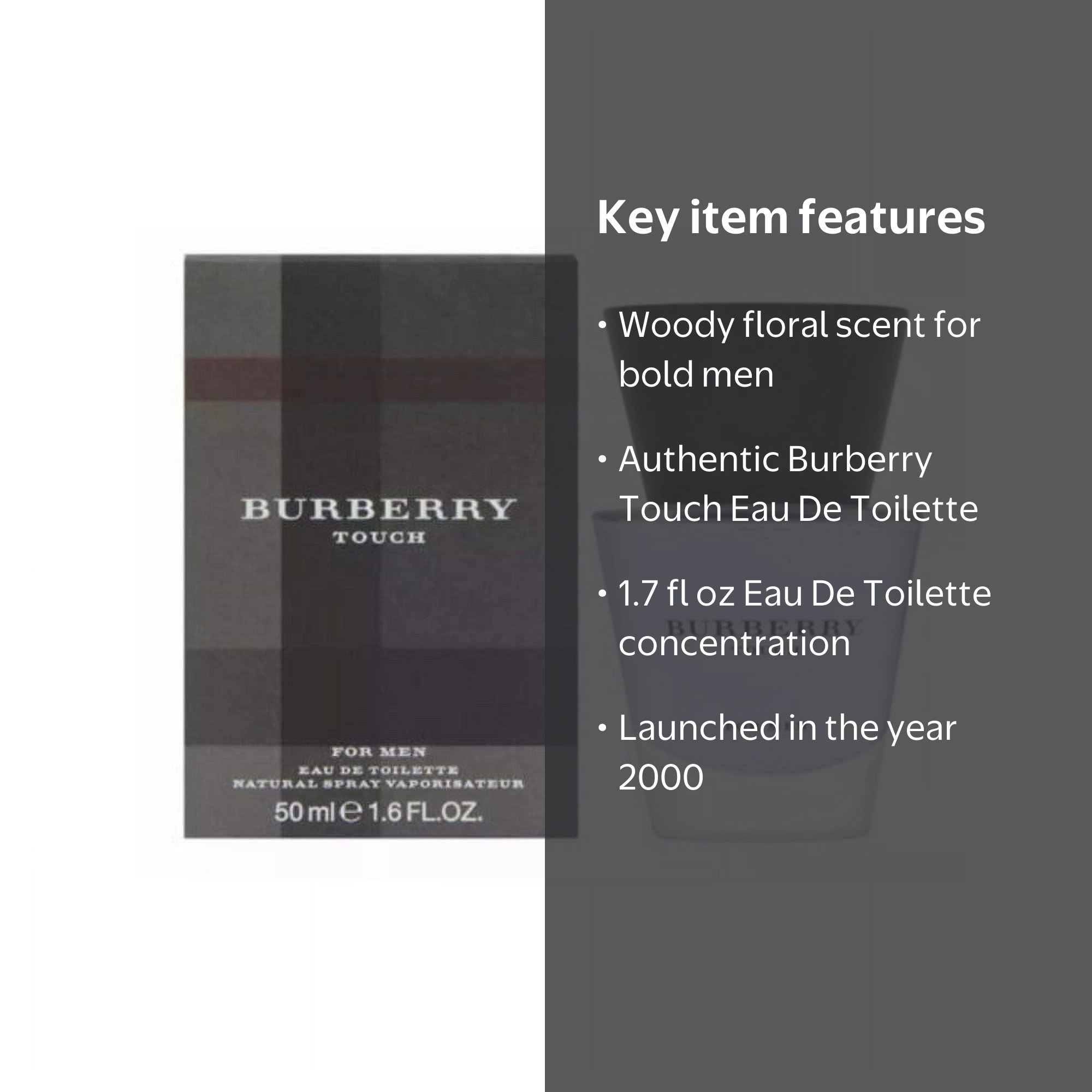 Burberry Touch Eau de Toilette Spray, Woody Floral Musk Fragrance