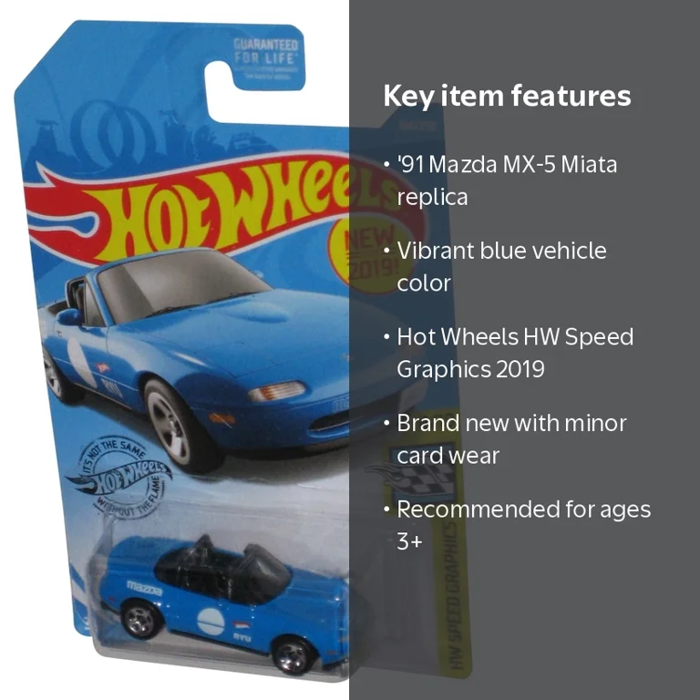 Hot Wheels HW Speed Graphics (2019) Blue '91 Mazda MX-5 Miata Car