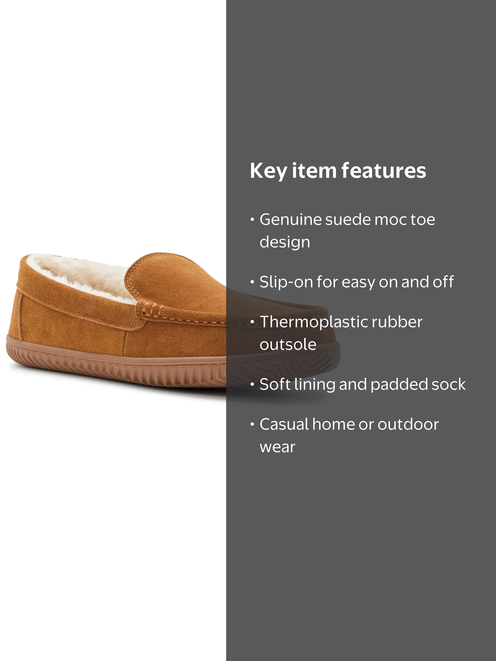 George Men's Hillcrest Suede Moccasin Slippers - Walmart.com
