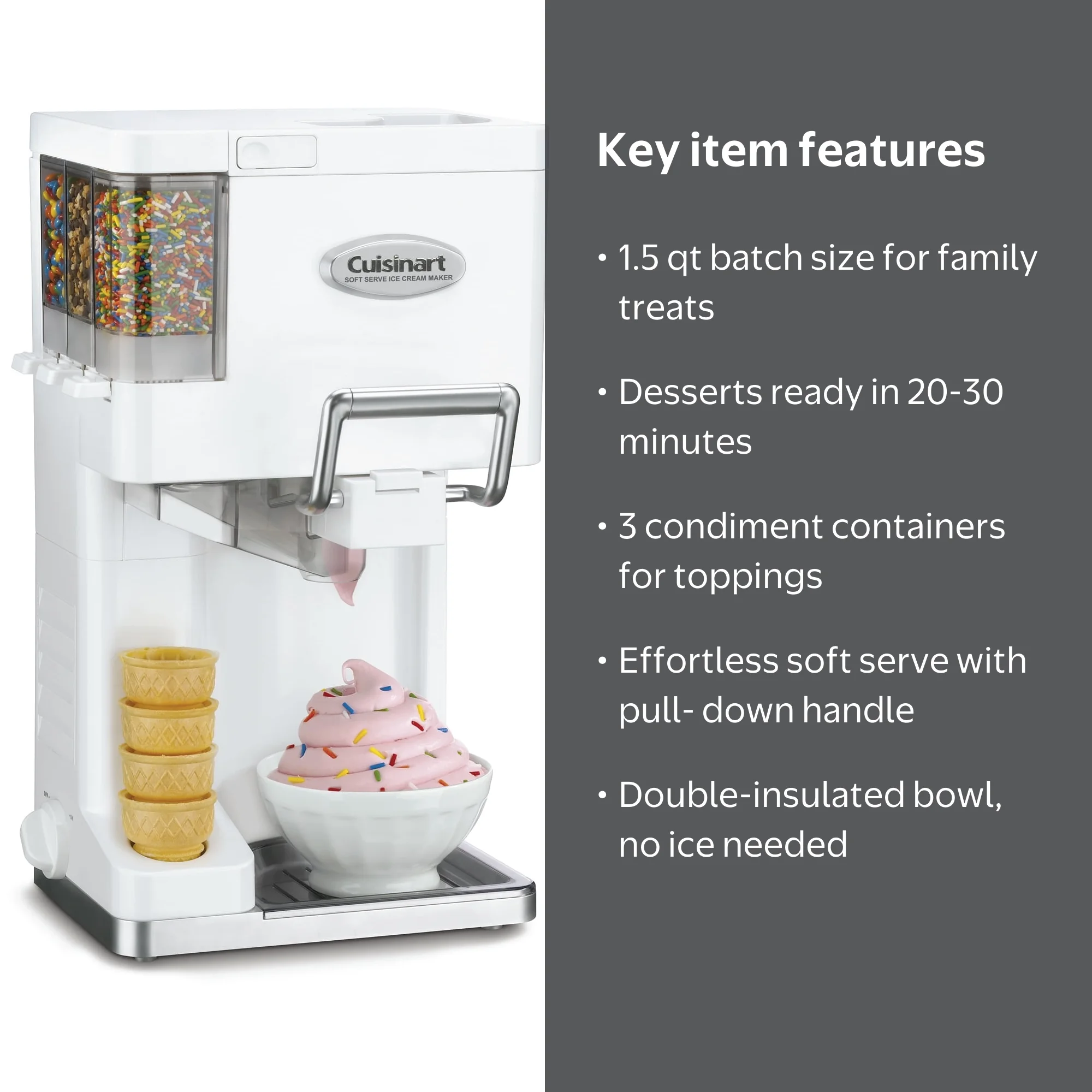Cuisinart ICE-45 Mix It In Soft Serve 1.5-Quart Electric Ice Cream