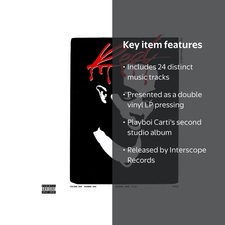 Interscope Records, Playboi Carti Vinyl, Whole Lotta Red Double LP