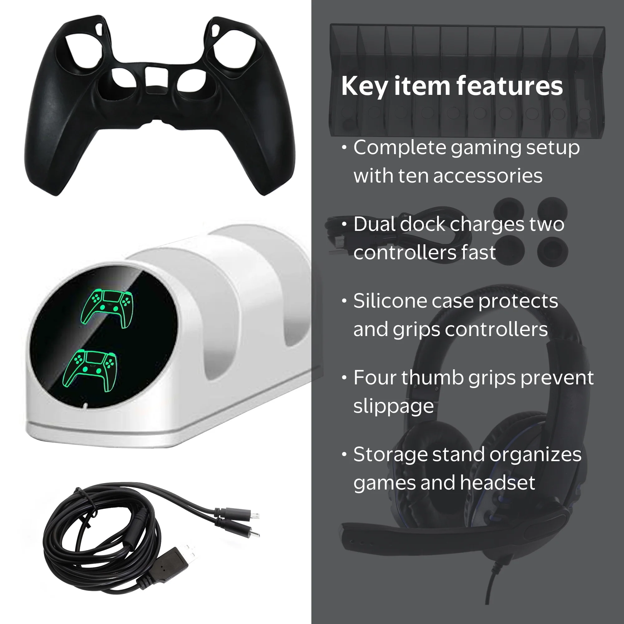 GameFitz Ultimate PS5 Controller Accessories Kit - 10 in 1 for