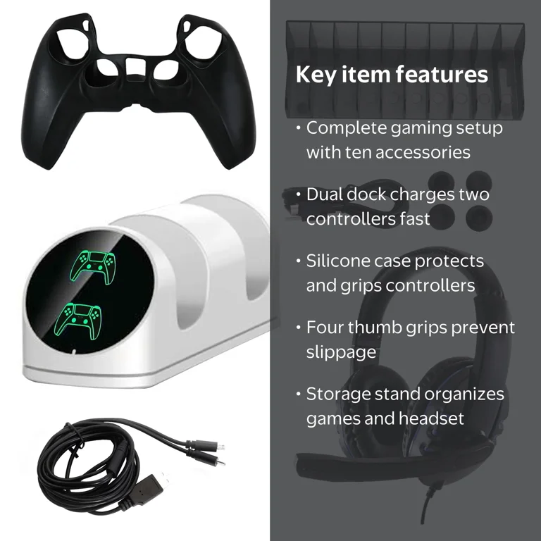 GameFitz Ultimate PS5 Controller Accessories Kit - 10 in 1 for