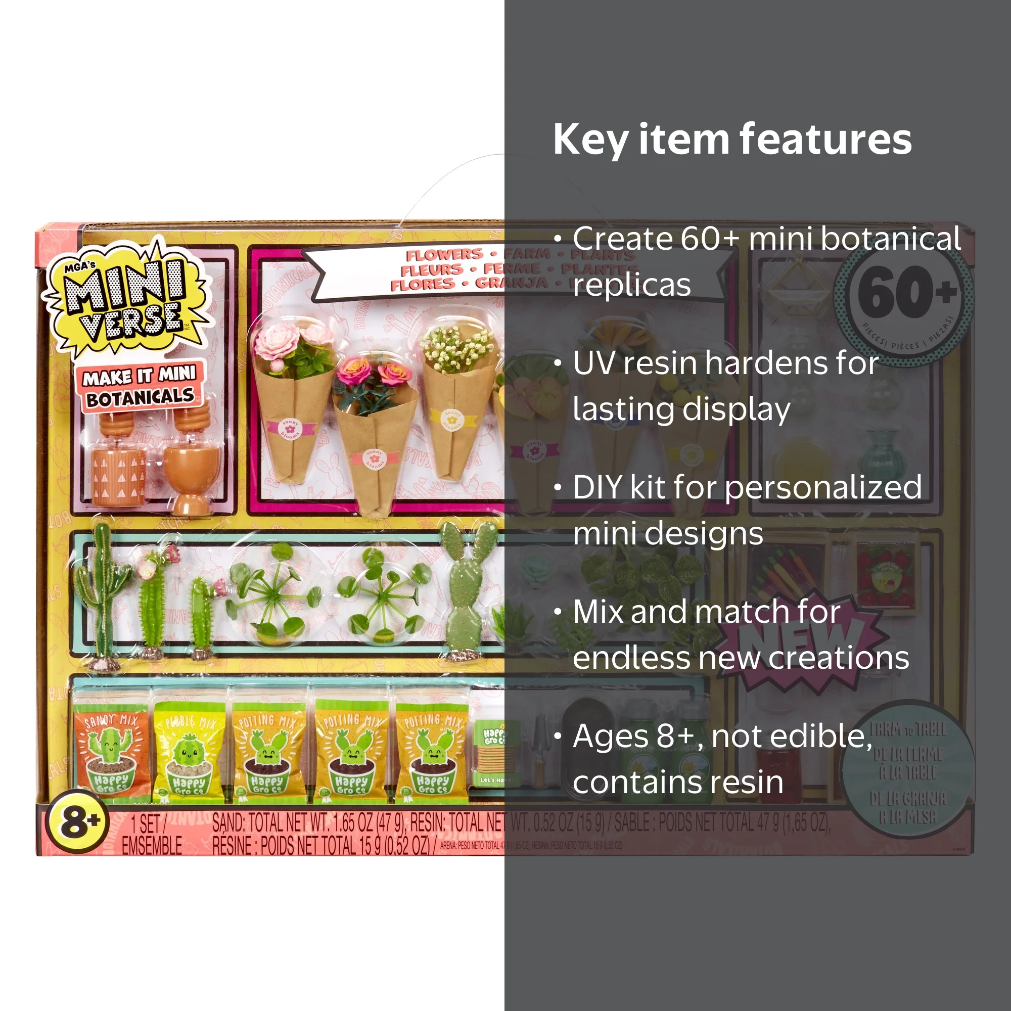 MGA's Miniverse Make It Mini Botanicals Set, 60+ pcs, DIY