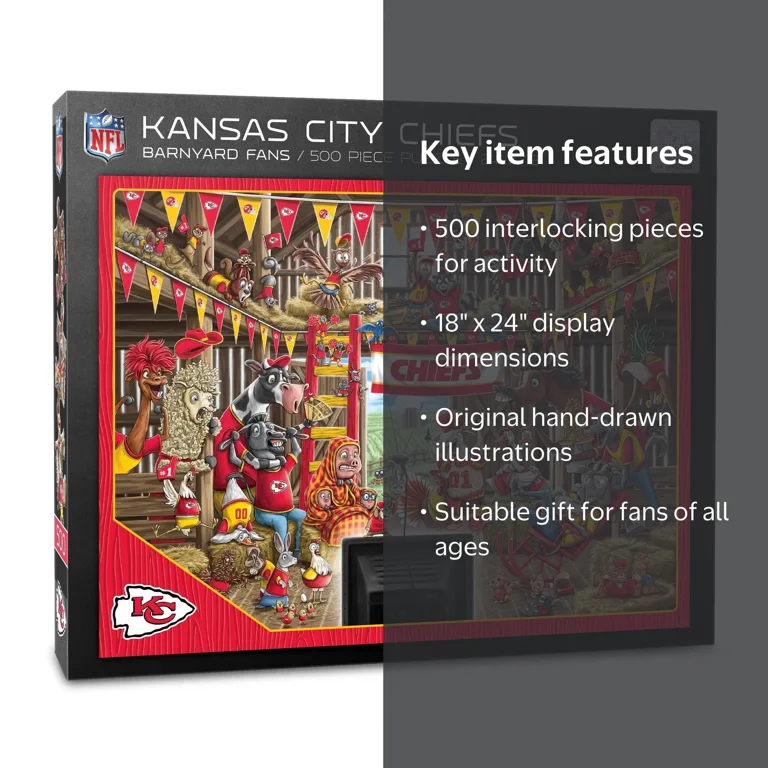 NFL Kansas City Chiefs Barnyard Fans Puzzle - 500 Piece - Walmart.com NFL Kansas City Chiefs Barnyard Fans Puzzle - 500 Piece - Walmart.com