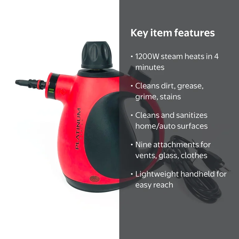 Platinum Series Handheld Steam Cleaner 1200W for Deep Cleaning
