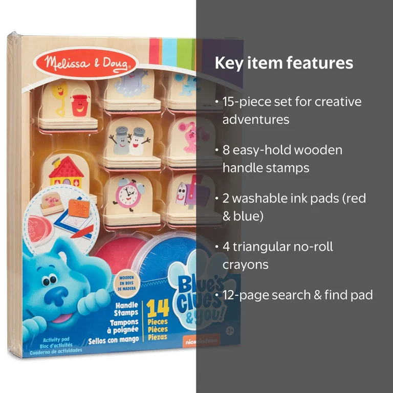 Melissa & Doug Blue's Clues & You! Wooden Handle Stamps and