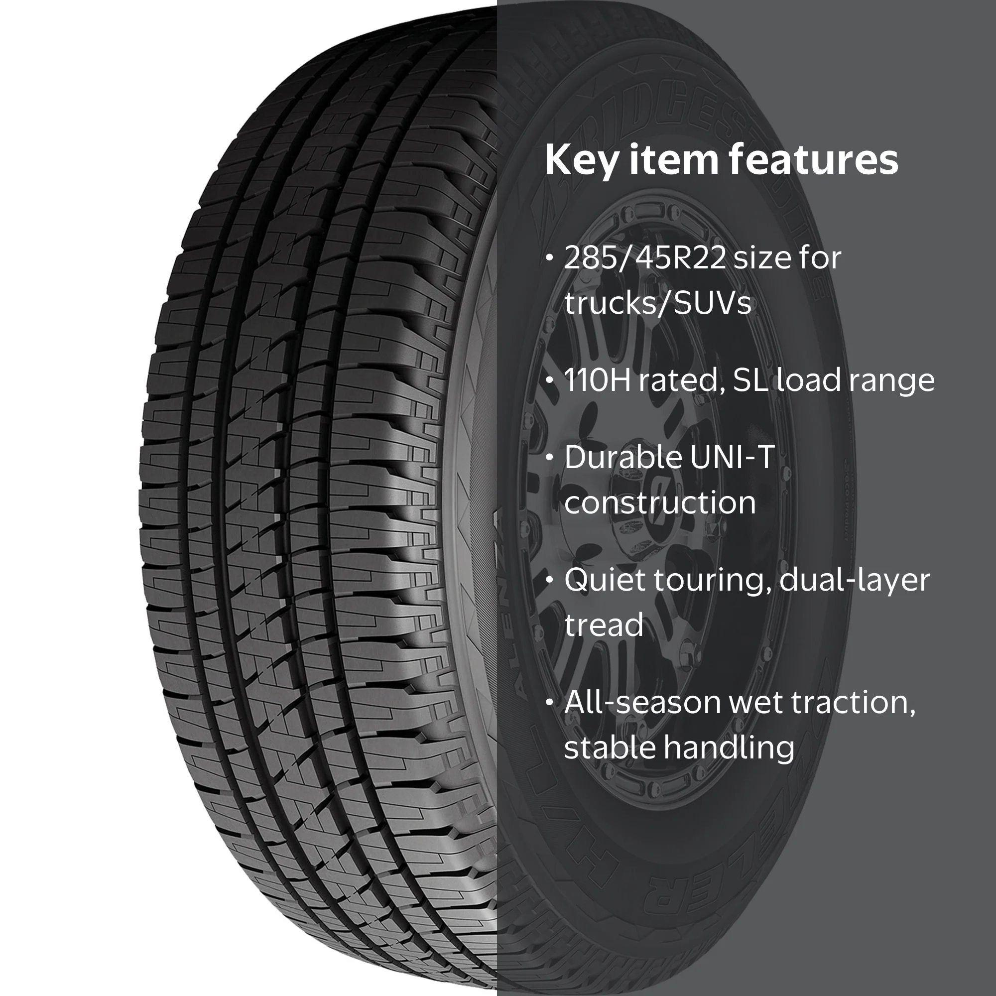 Free Shipping! Bridgestone Dueler H/L Alenza 285/45R22 110H SUV Free Shipping! Bridgestone Dueler H/L Alenza 285/45R22 110H SUV