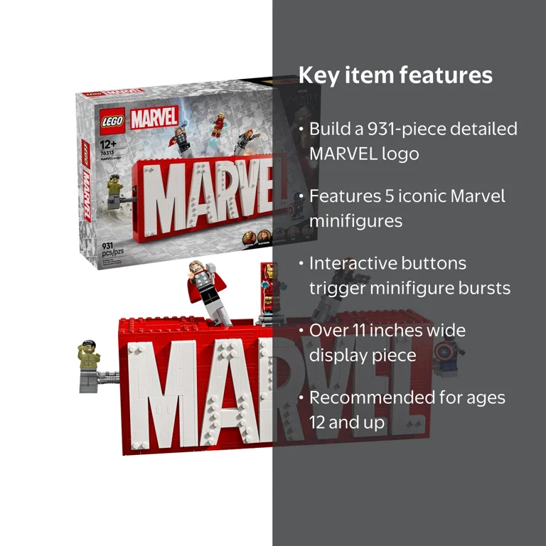 LEGO Marvel: MARVEL Logo & Minifigures Building Toy - Marvel