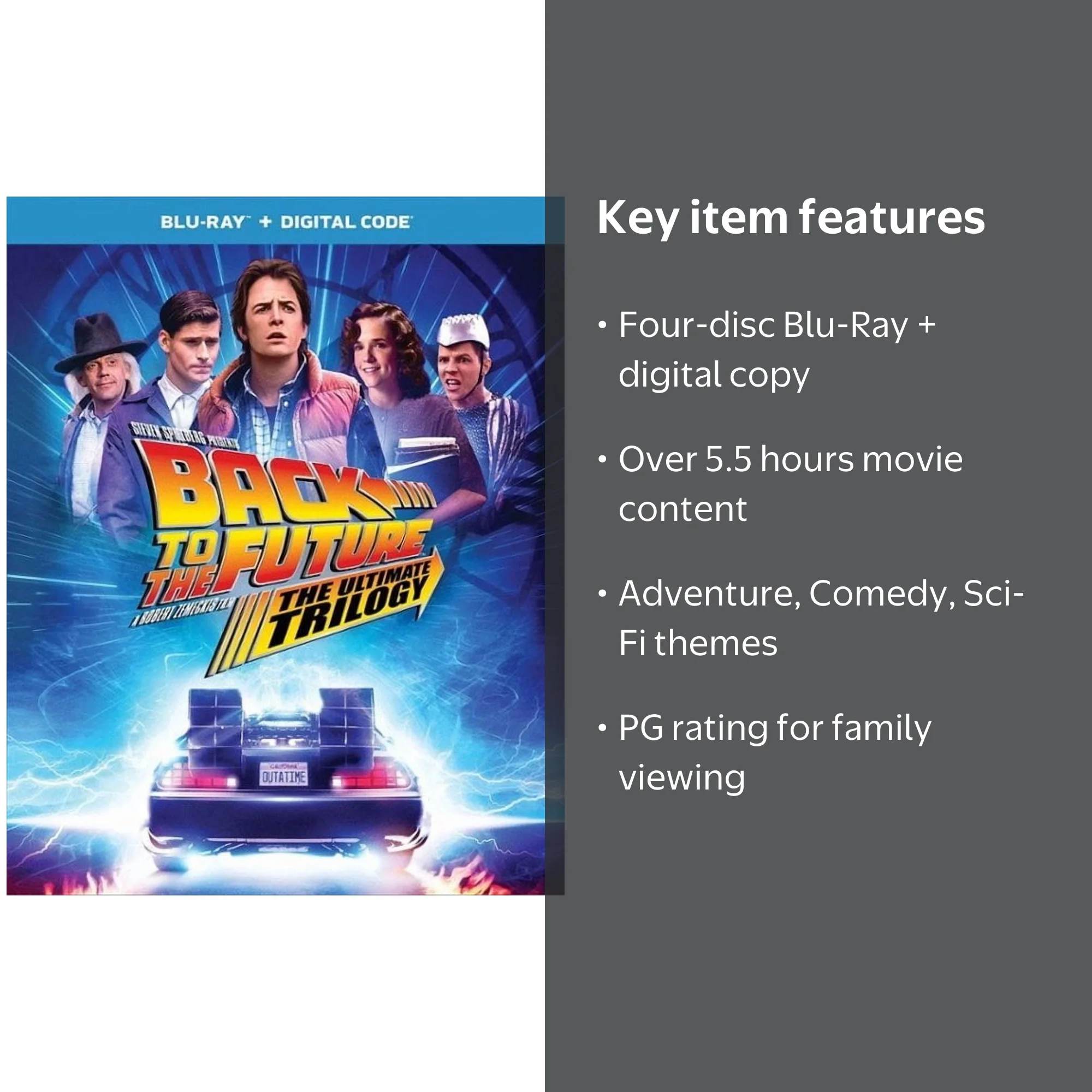 Back to the Future Trilogy Blu-Ray + Digital, PG, 4-Disc Set