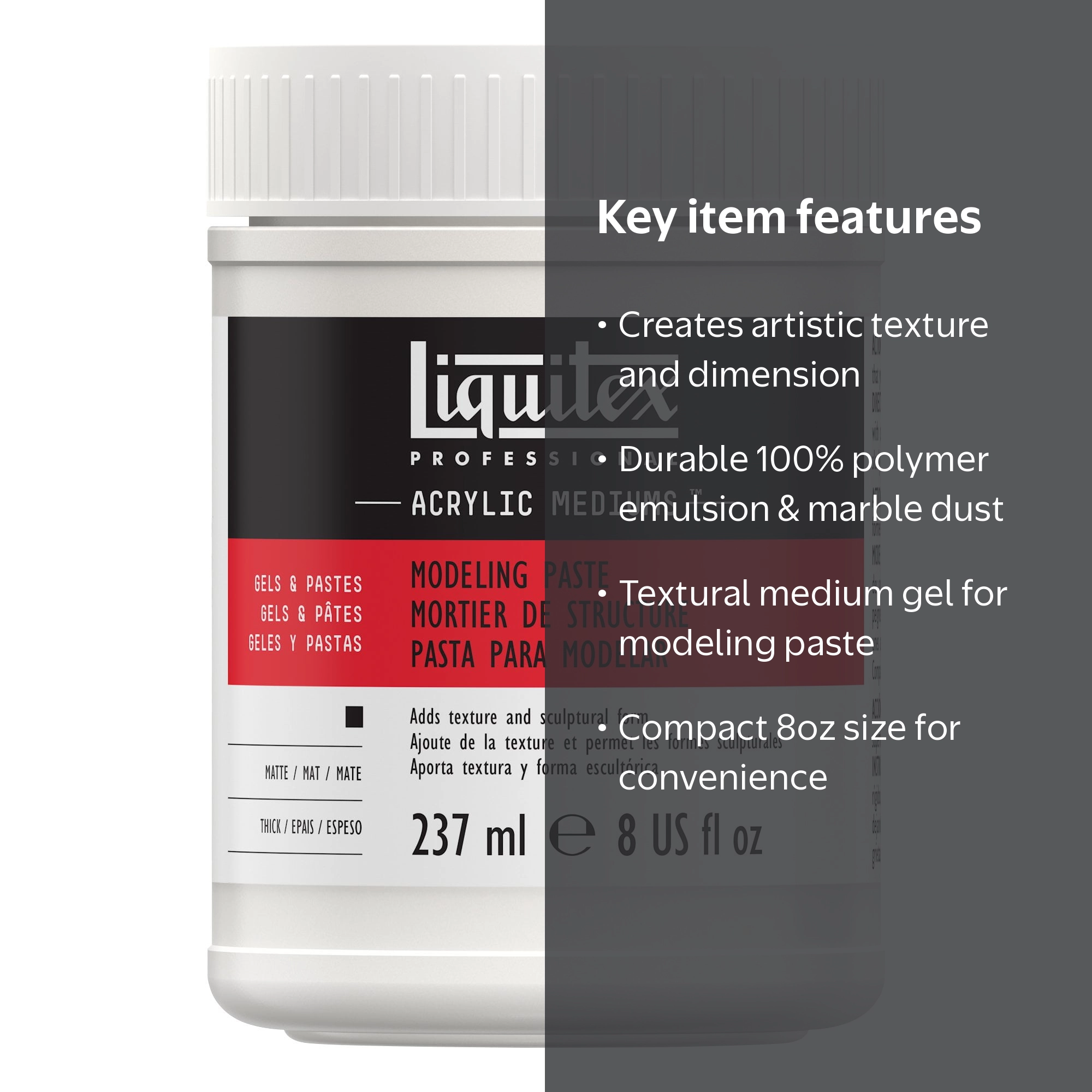 Liquitex Modeling Paste, 8 oz, Lightweight and Flexible - Walmart.com