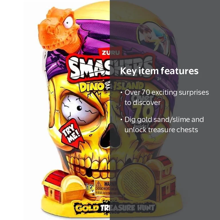 TOMY ハングリー ウインナー DIGIRO-3000 ZURU Smashers Series 5 Dino Island Skull Gold Treasure Hunt 70+