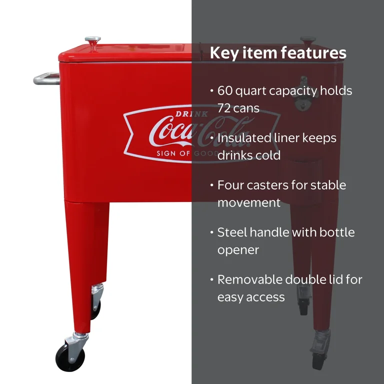 Leigh Country Coca-Cola Retro Metal 60 qt. Outdoor Patio Cooler