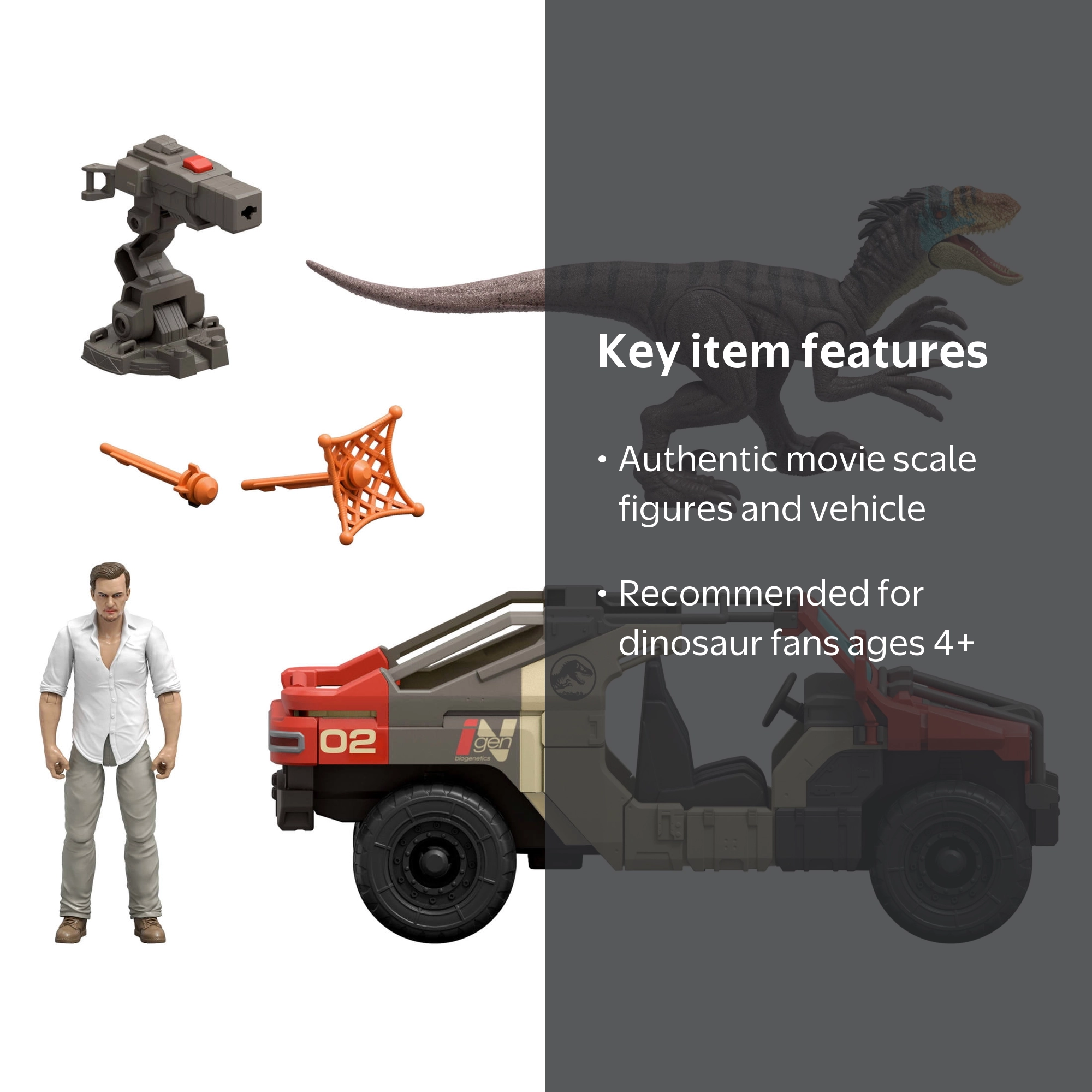 Jurassic World Rebirth Launch 'N Battle Vehicle, 10.7