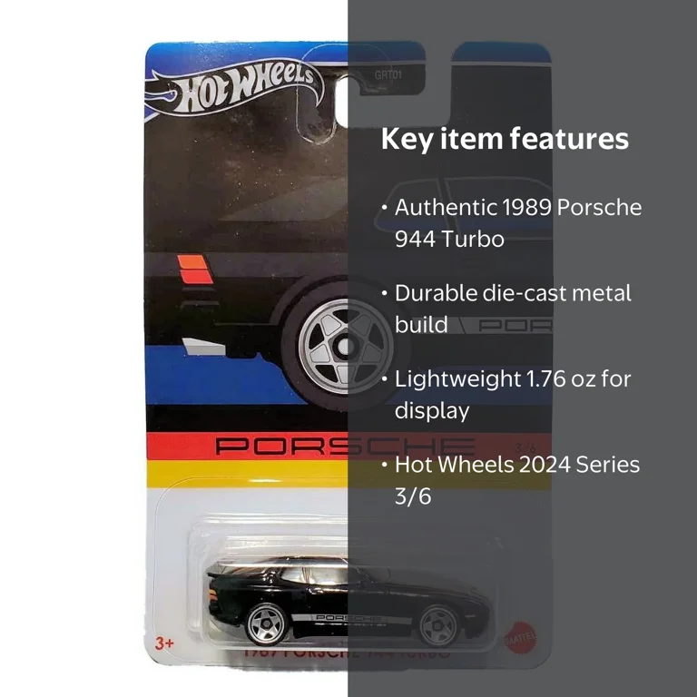 Premium Hot Wheels 1989 Porsche 944 Turbo 3/6 Diecast Car - 2024
