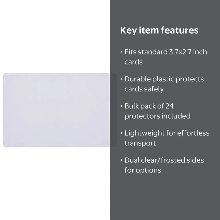 Walmart 24 Pcs Portable Plastic Card Protectors, Transparent