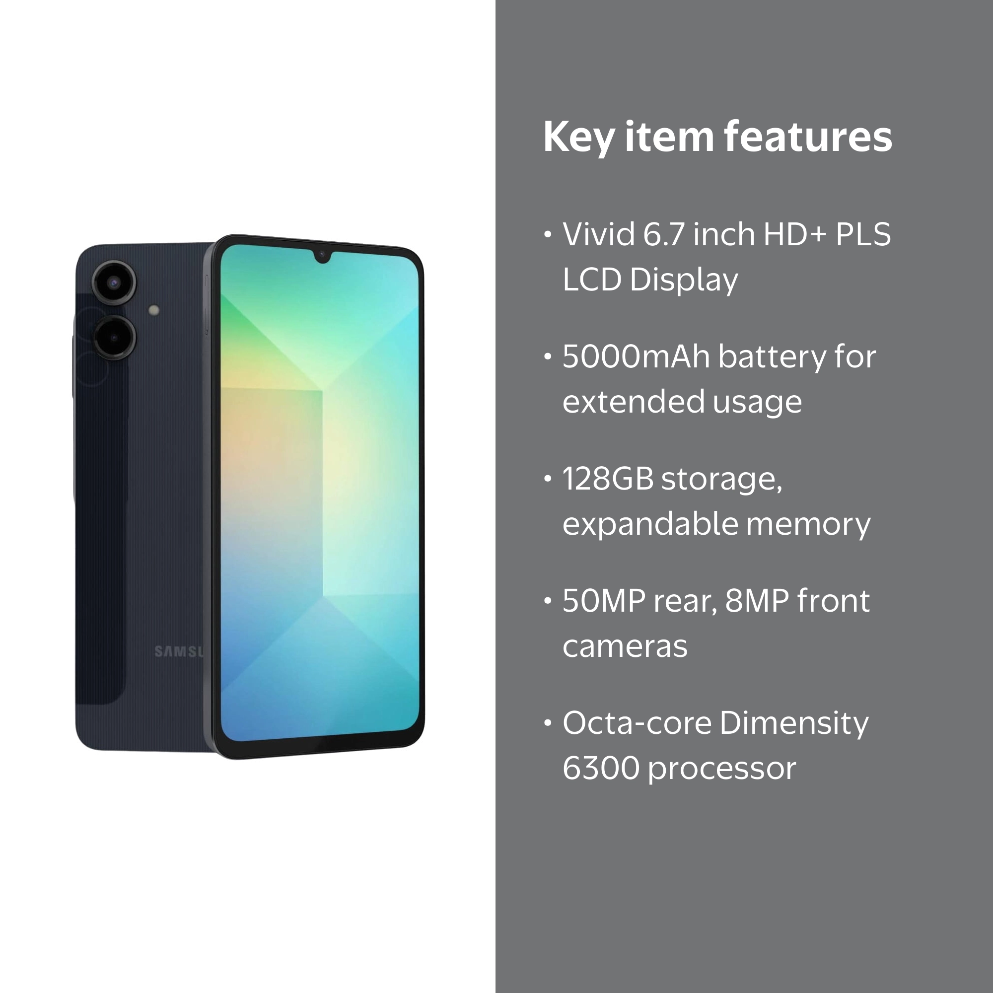 SAMSUNG Galaxy A06 5G 2025 | 128GB, Android 15, 6.7