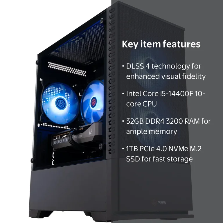 ABS Cyclone Aqua Gaming PC, CA14400F50605, Windows 11 - Walmart.com