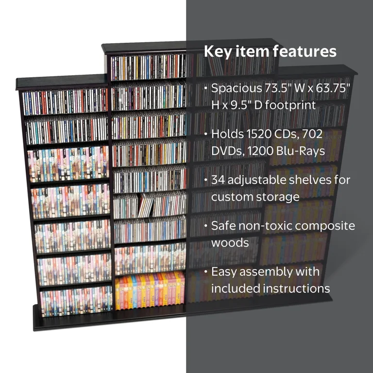 Prepac Quad Width Wall Storage, Black - Walmart.com