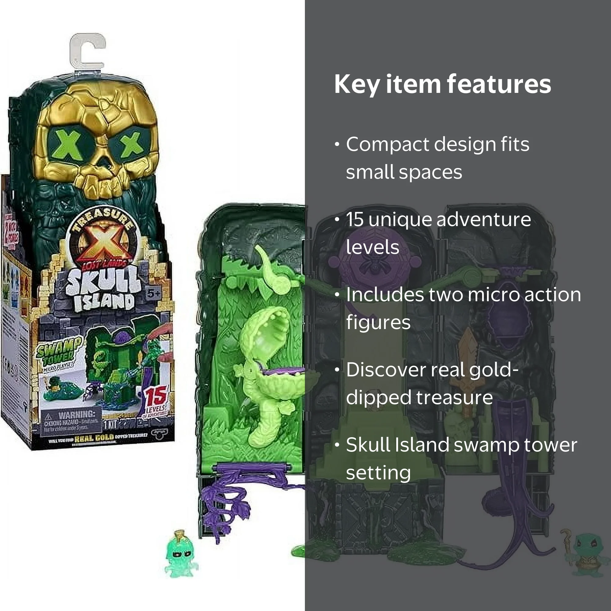 TREASURE X Lost Lands Skull Island Swamp Tower Micro Playset, 15
