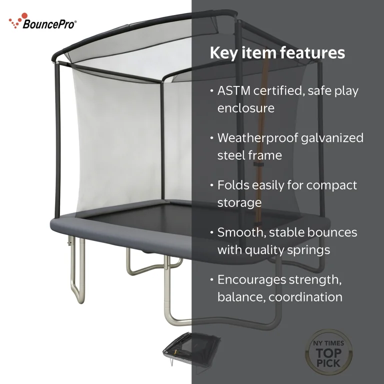 Sportspower BouncePro 6x8ft Trampoline Meets ASTM Safety Standards