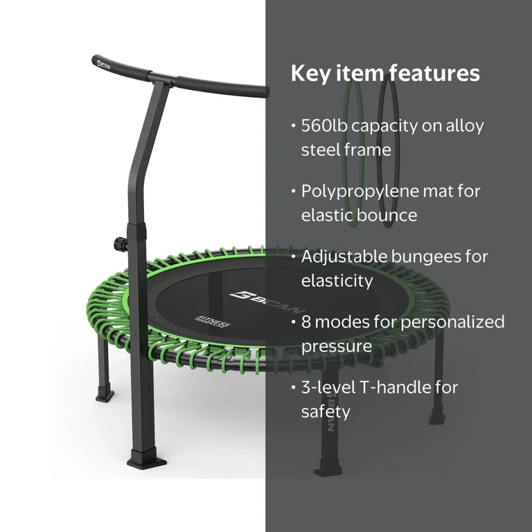 BCAN 560 LBS Soft Land Mini Trampoline, 48