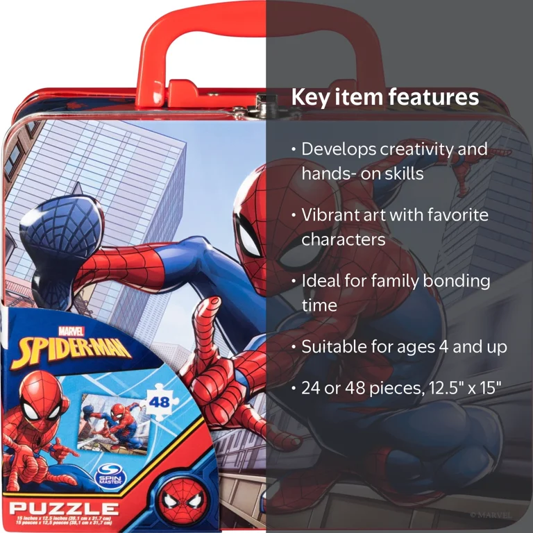 Marvel Spider-Man Kids Jigsaw Puzzle - 48-Piece Build Spidey