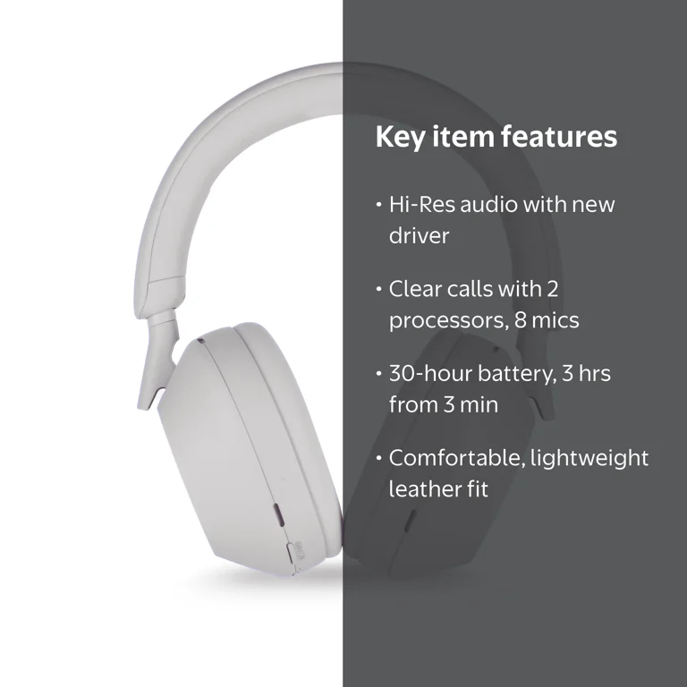 Sony, WH-1000XM5 Wireless Noise Canceling Headphones, Silver
