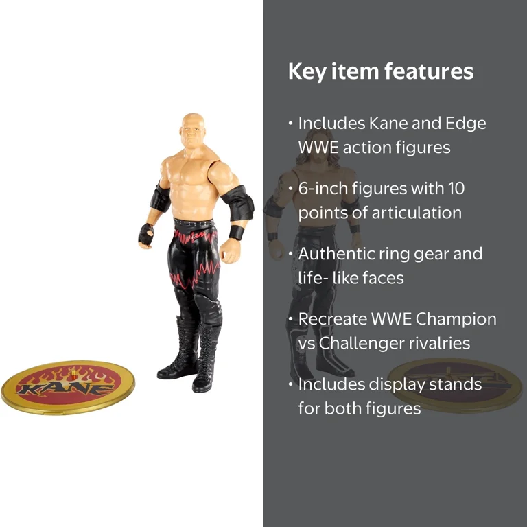 WWE Championship Showdown Kane vs Edge 2-Pack, 6-in action figures