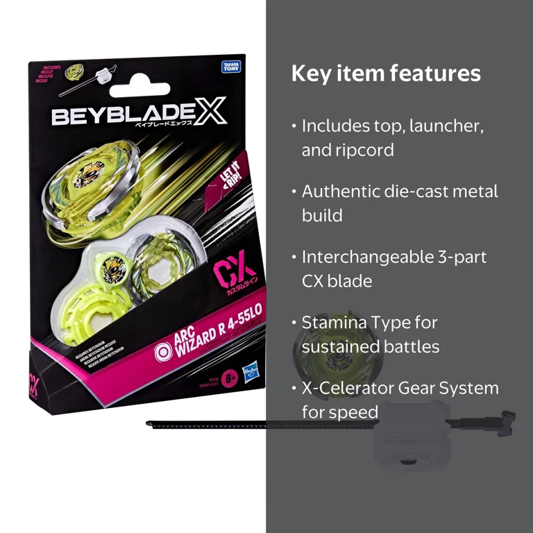 Beyblade, Starter Pack, R 4-55LO CX, Multicolor with Launcher