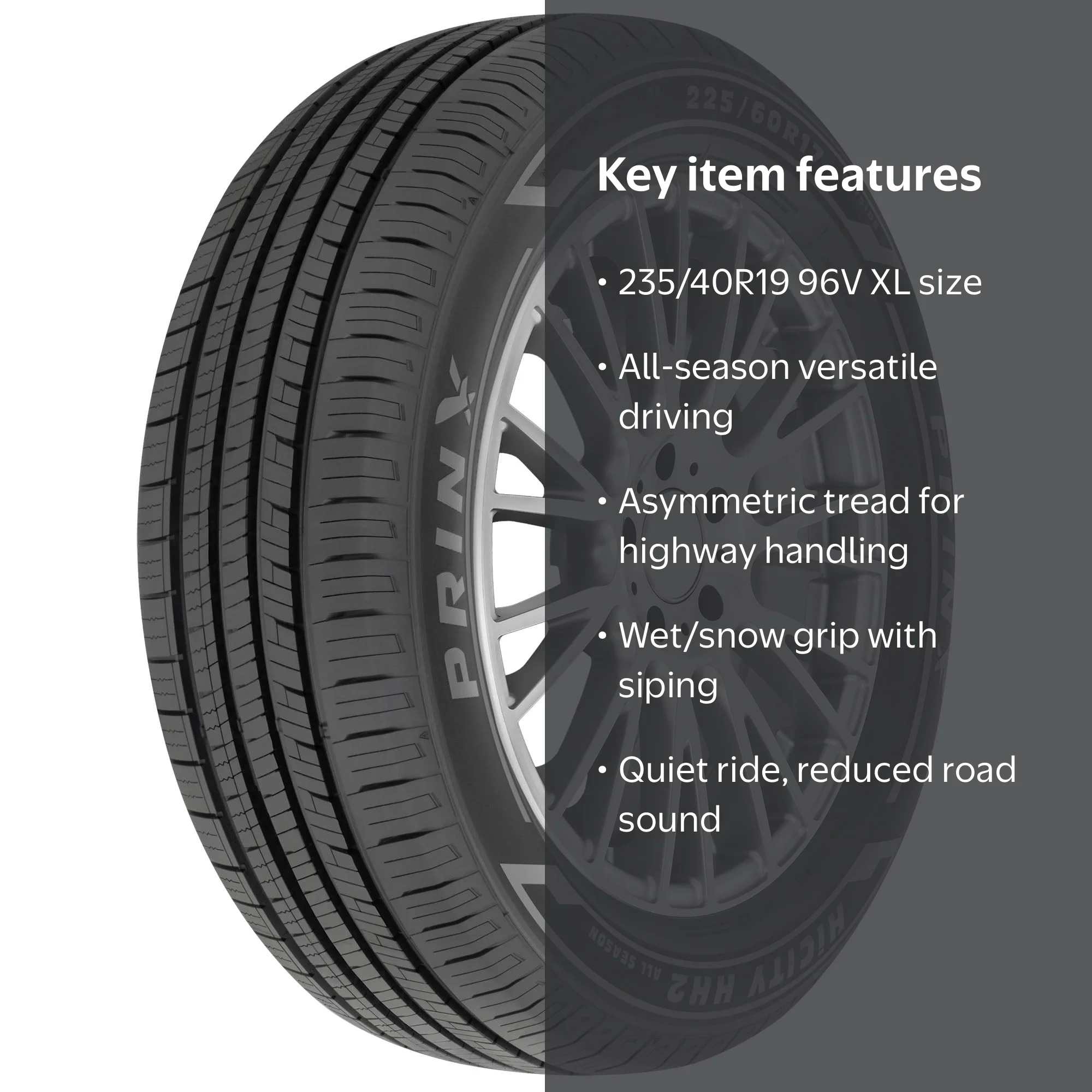 Prinx, Passenger Tire, 235/40R19 96V XL, All Season - Walmart.com