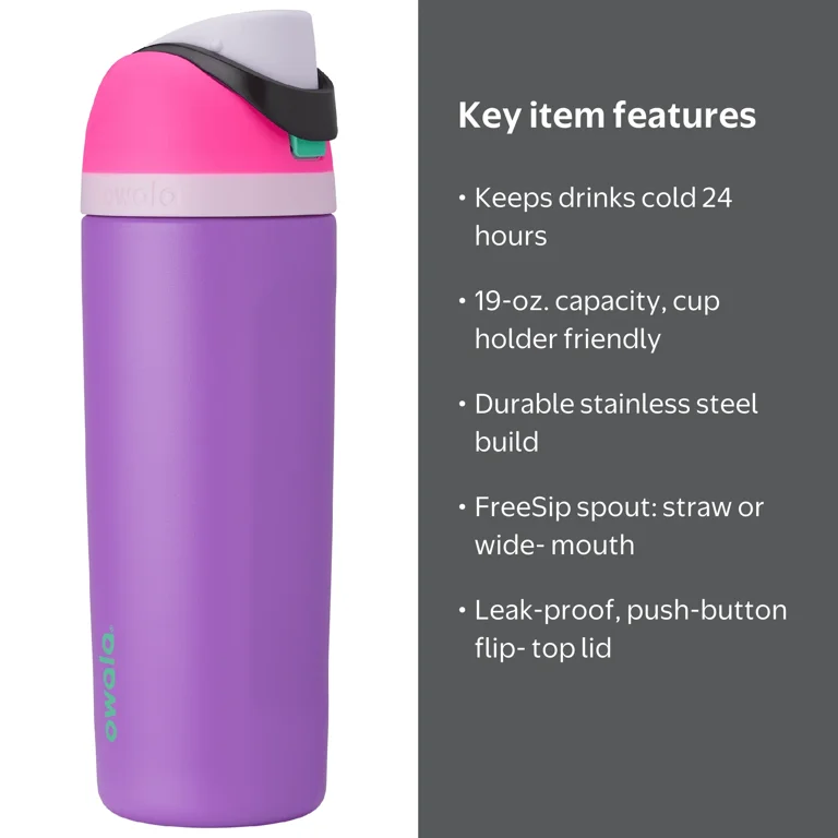 Owala FreeSip Insulated Stainless Steel Water Bottle with Straw