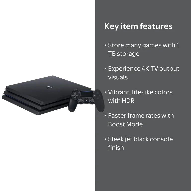 PlayStation 4 Pro 1TB Super-Charged Gaming Console, Black, 3001510