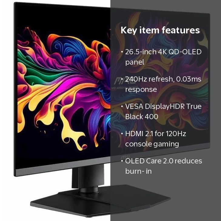 MSI MAG 272UP QD-OLED X24 27インチ　モニター MSI, Gaming Monitor, 27