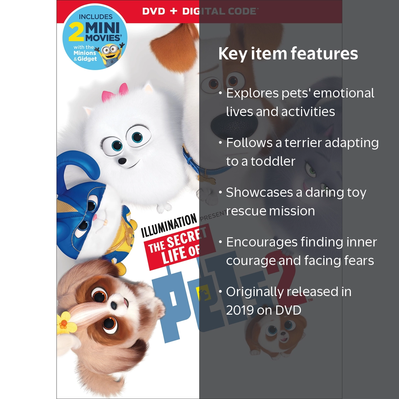 SDS The Secret Life of Pets 2 DVD featuring pets, dogs, cats