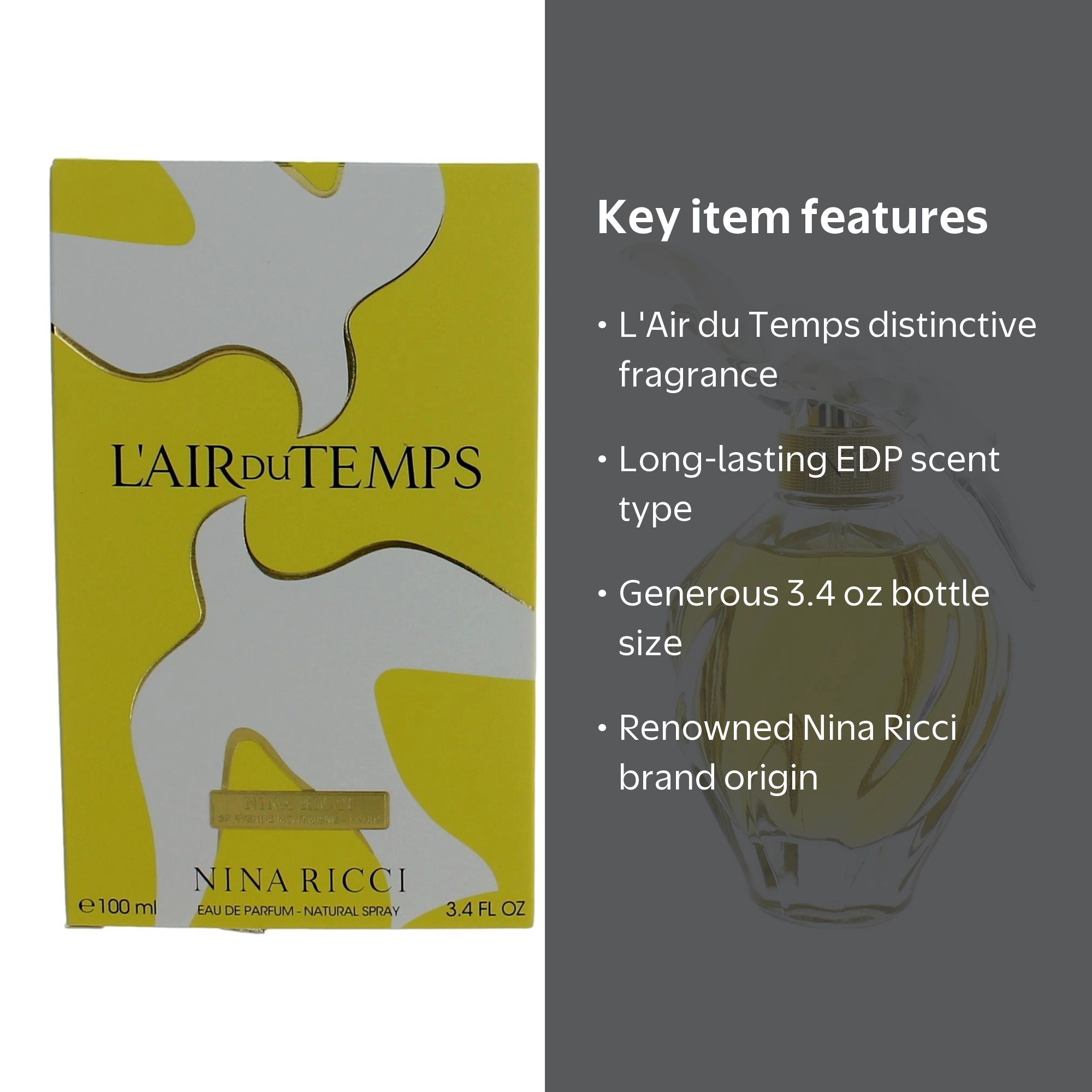 【激レア】NINA RICCI＊L'Eau du Temps 100ml 限定版 Nina Ricci L'Air du Temps 3.4 oz EDP feminine perfume - Walmart.com