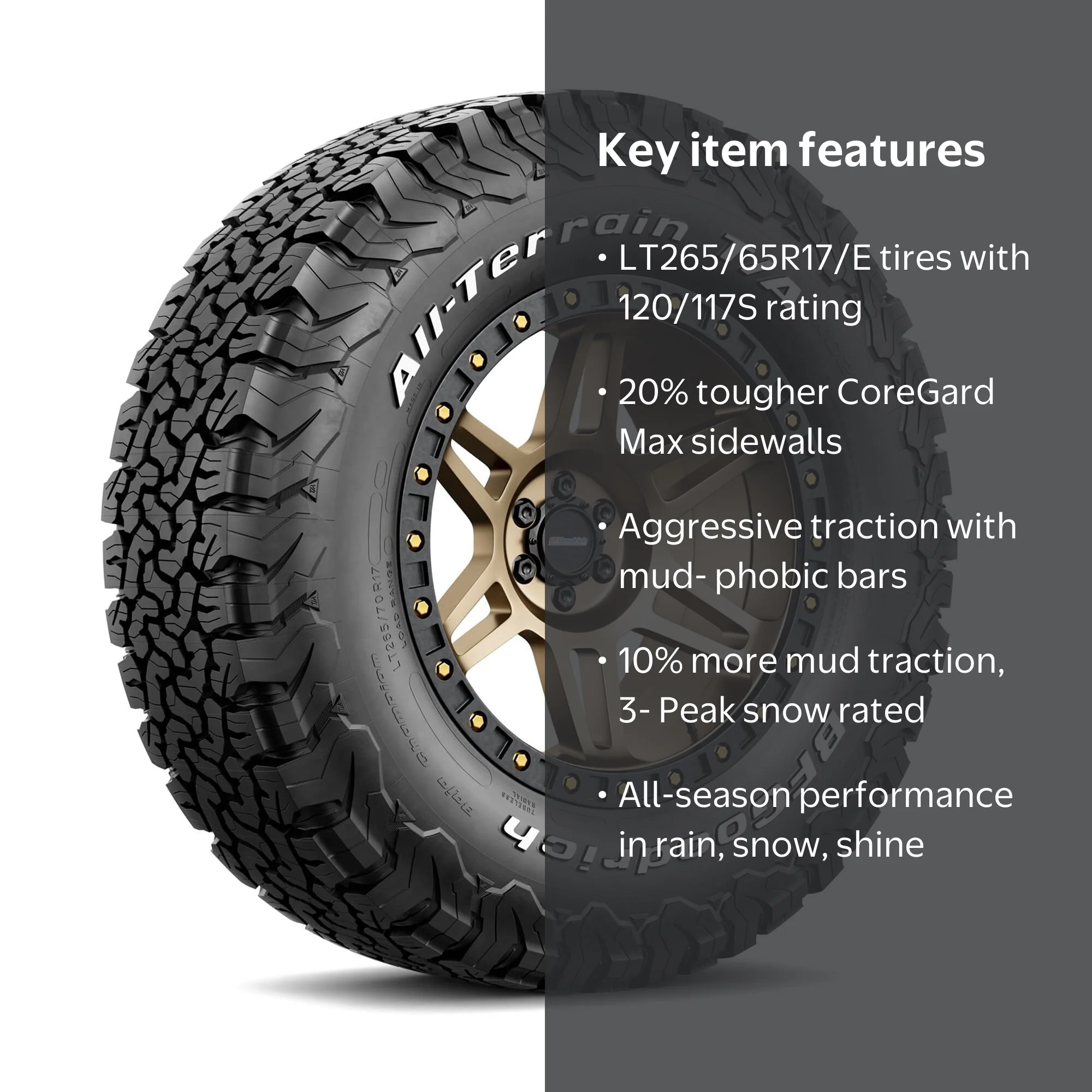 Free Shipping! BF Goodrich All-Terrain T/A KO2 All-Season LT265